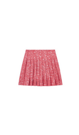 RED BOUCLE MINI SKIRT