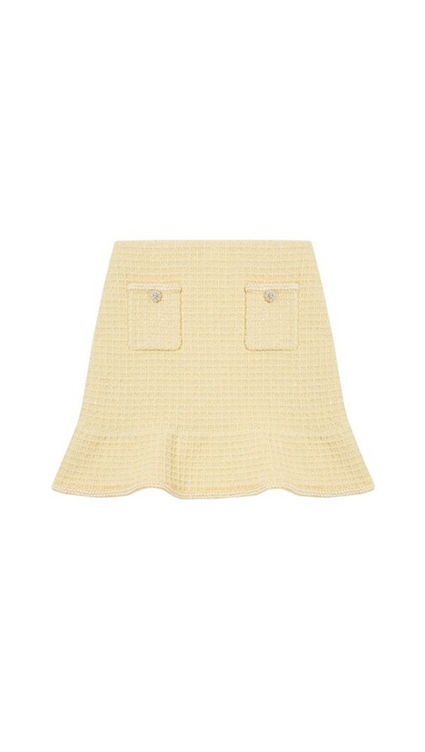 AIIZIE YELLOW TEXTURED KNIT SKIRT - product image