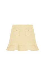 YELLOW TEXTURED KNIT SKIRT