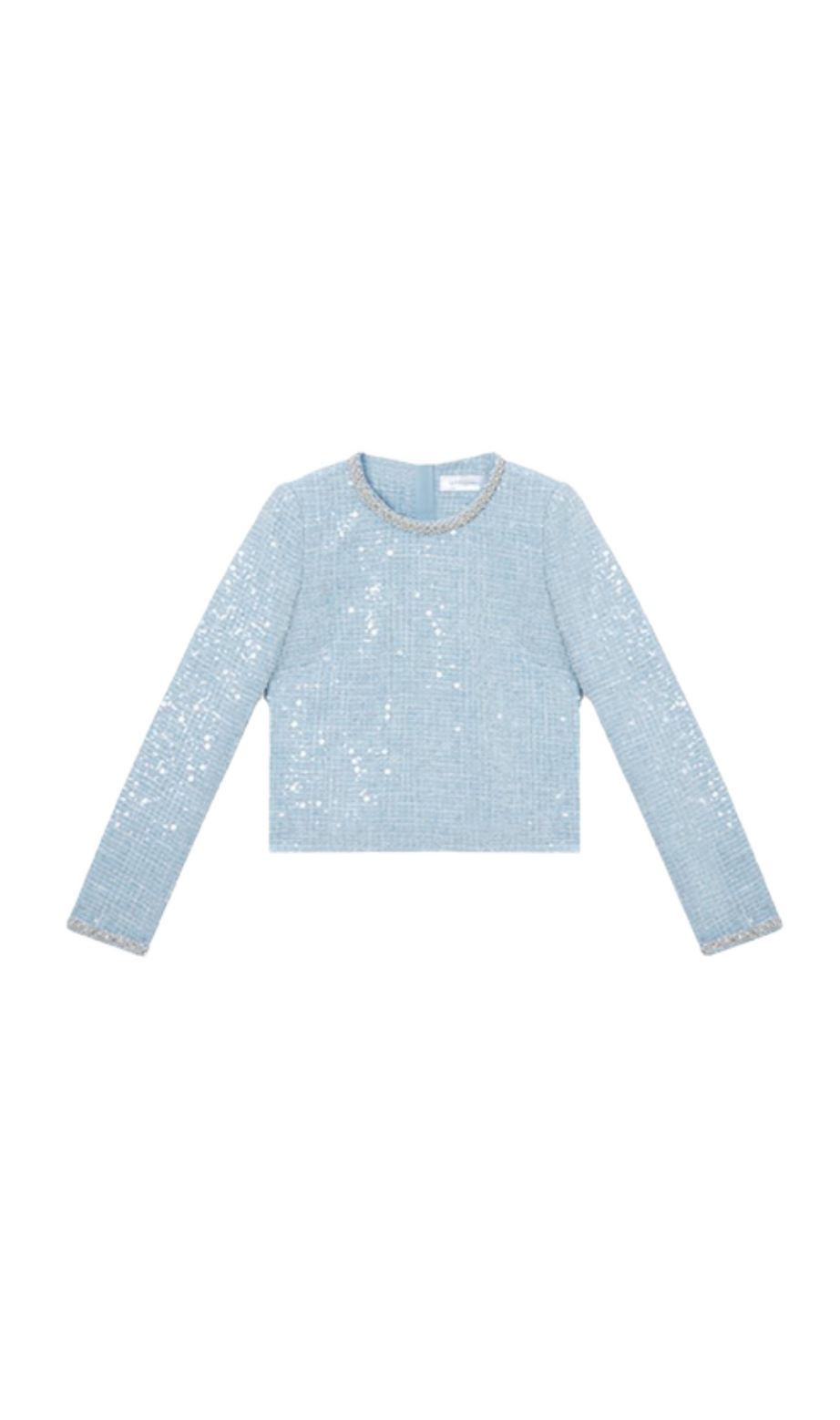 TOP BOUCLE CON PAILLETTES BLU 