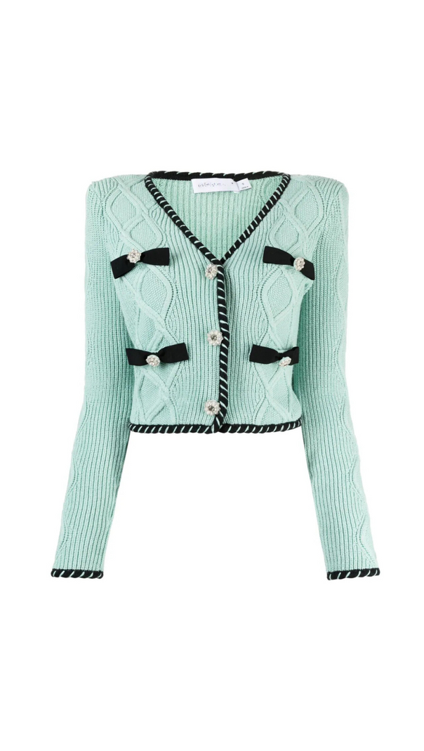 AIIZIE MINT CABLE KNIT CARDIGAN - product image