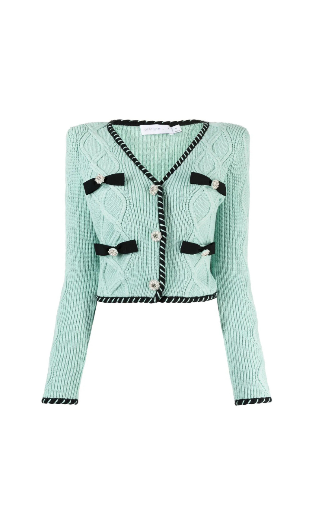 CARDIGAN IN MAGLIA A TRECCE MENTA 