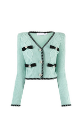 MINT CABLE KNIT CARDIGAN