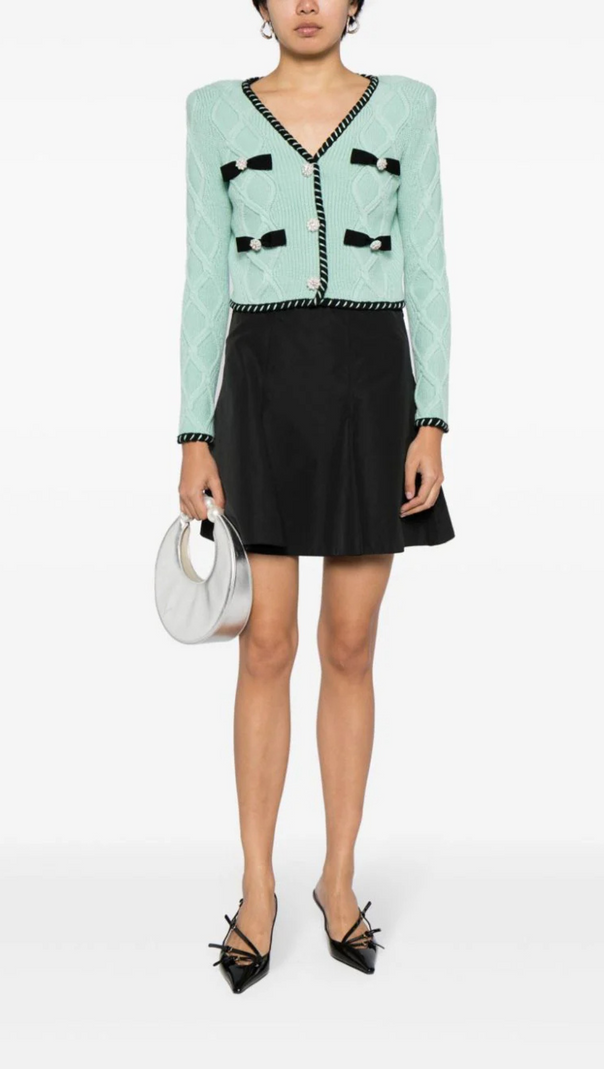 AIIZIE MINT CABLE KNIT CARDIGAN - product image