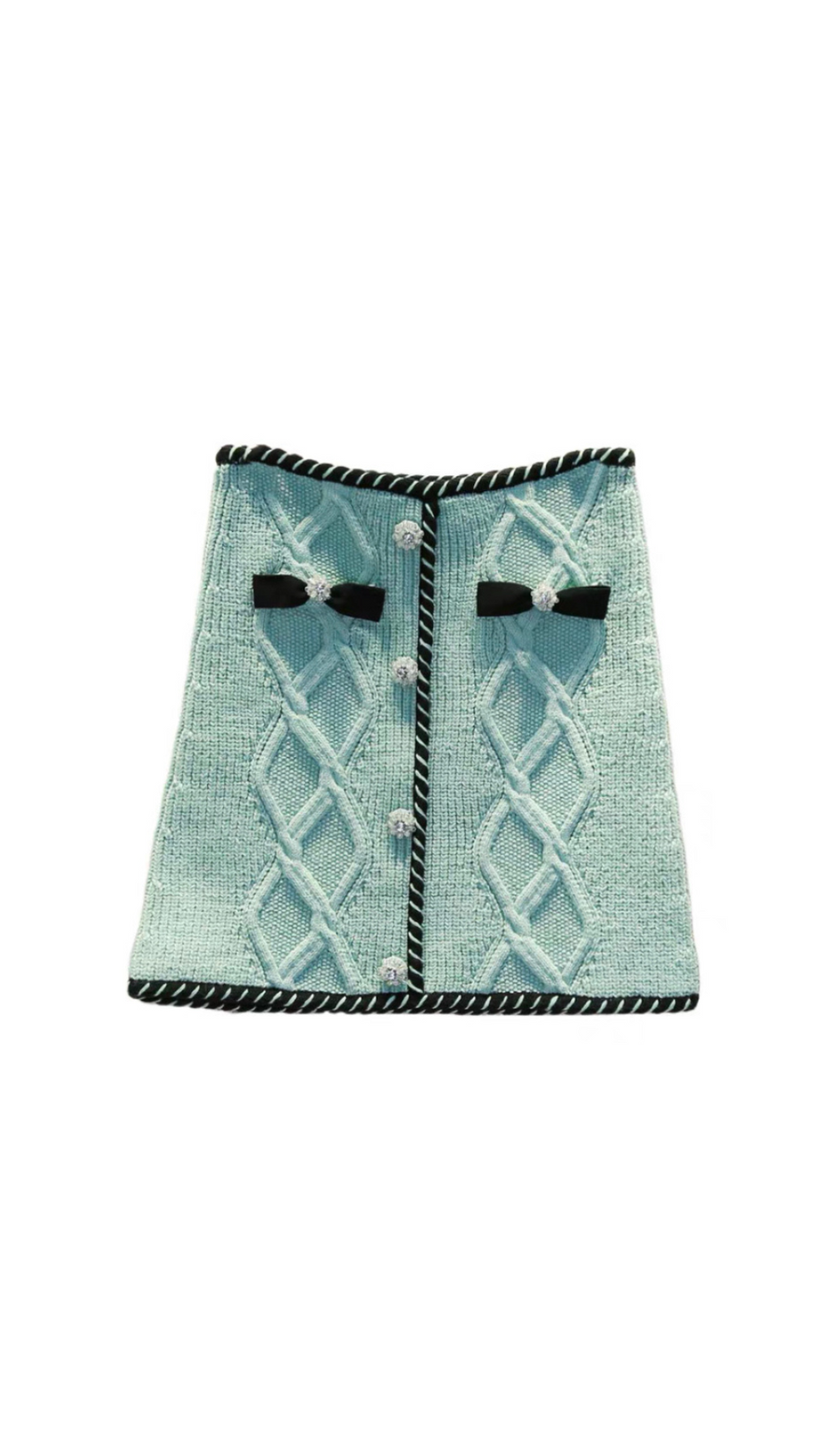 MINT CABLE KNIT MINI SKIRT