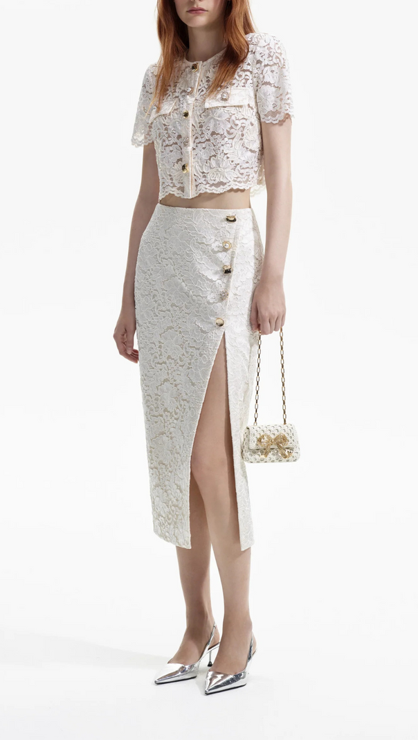 AIIZIE CREAM CORD LACE TOP - product image