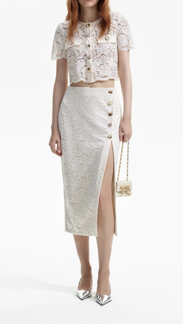 AIIZIE CREAM CORD LACE TOP - product image