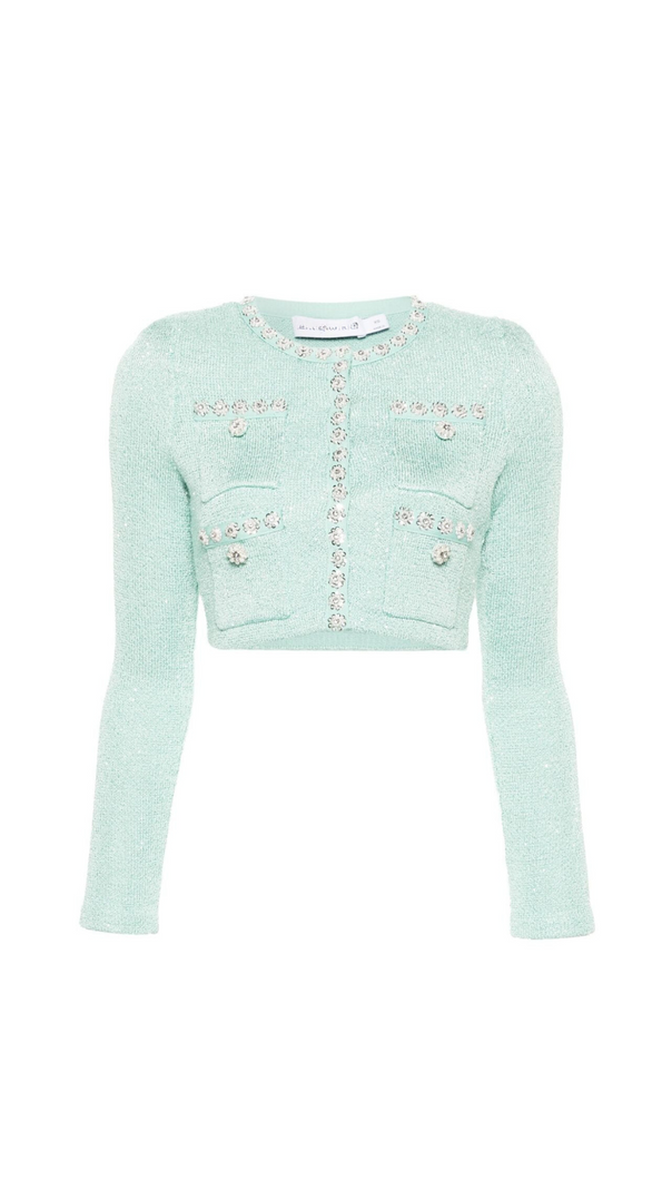 AIIZIE MINT SEQUIN KNIT CARDIGAN - product image