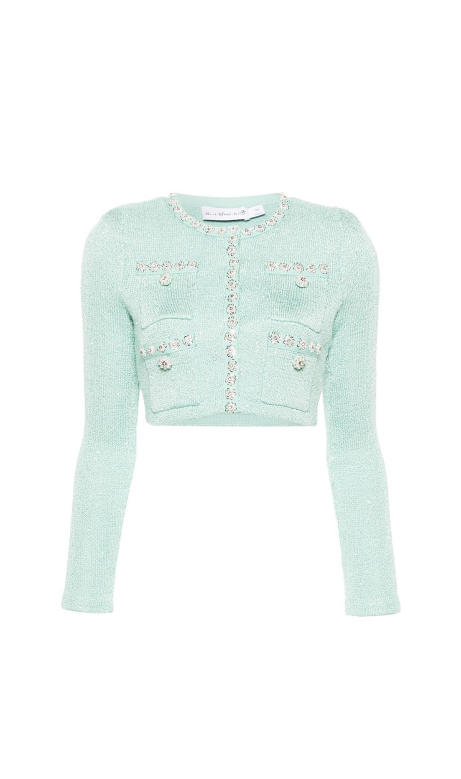 CARDIGAN IN MAGLIA CON PAILLETTES MENTA 