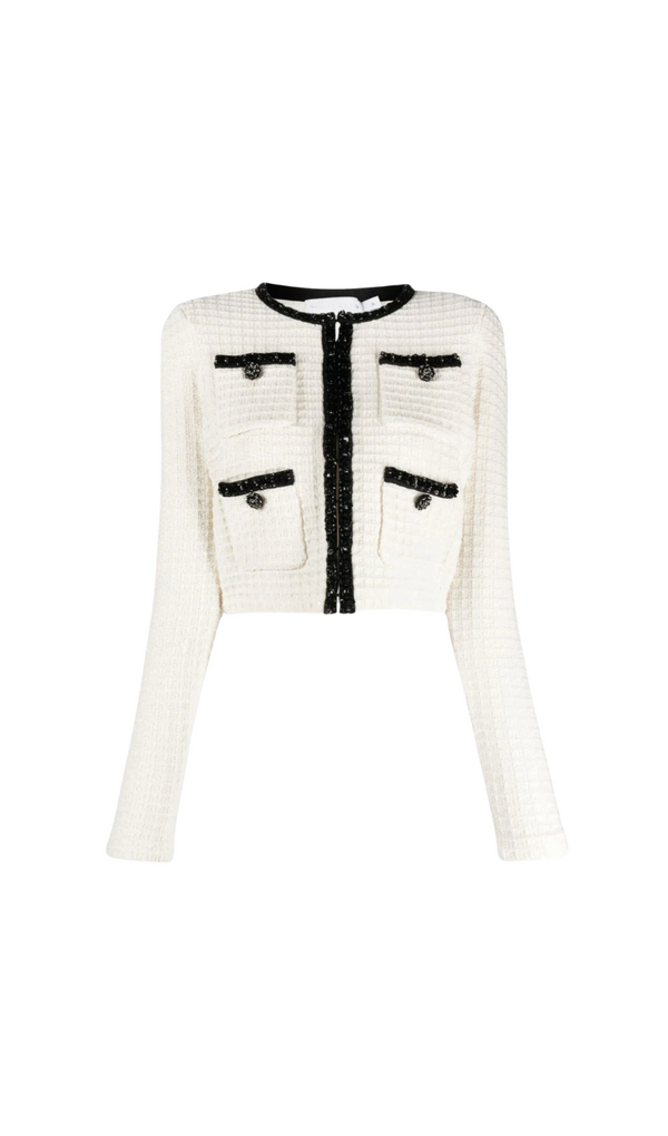 CREAM TEXTURED KNIT CARDIGAN