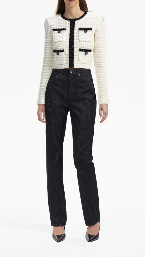 AIIZIE CREAM TEXTURED KNIT CARDIGAN - product image