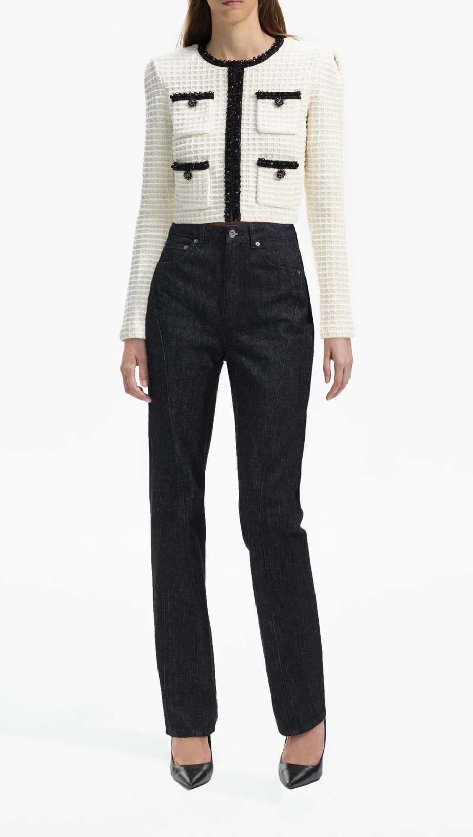 CARDIGAN IN MAGLIA CON TEXTURE CREMA 