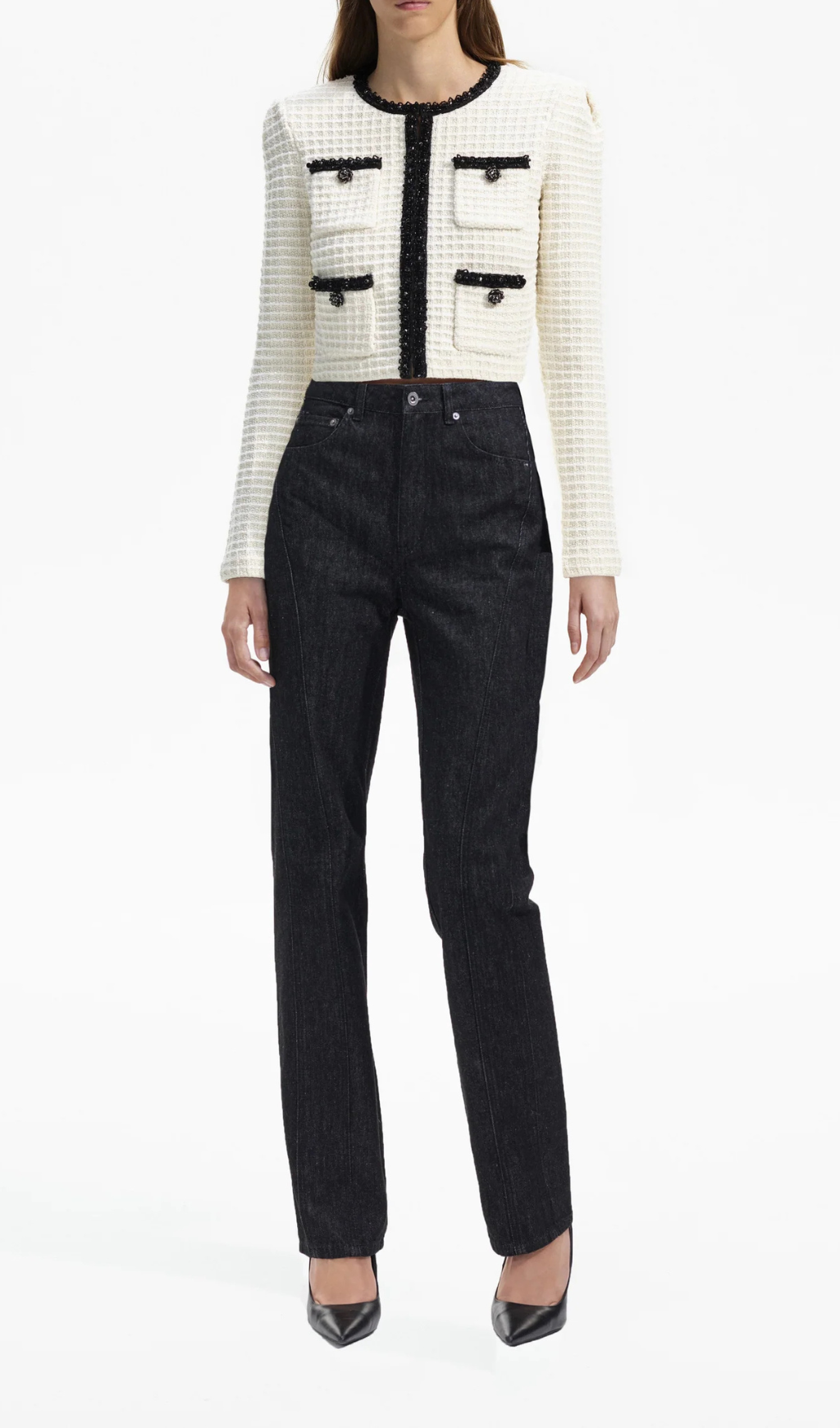 CARDIGAN IN MAGLIA CON TEXTURE CREMA 