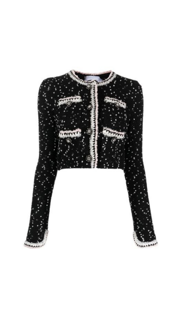 AIIZIE BLACK & WHITE KNIT CARDIGAN - product image