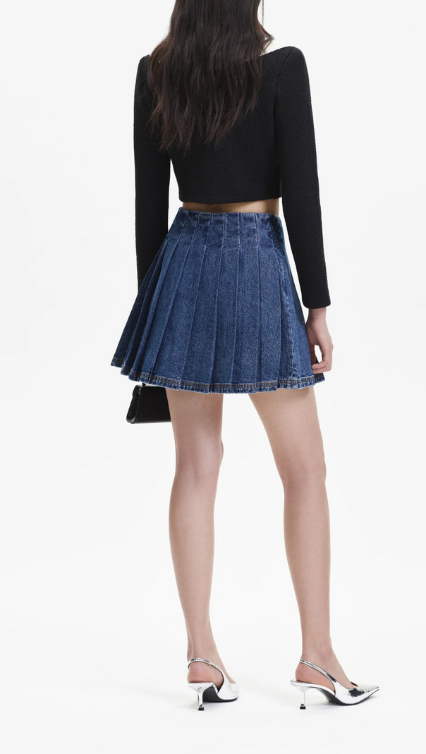 AIIZIE BLACK KNIT CARDIGAN WITH CONTRAST COLLAR - product image