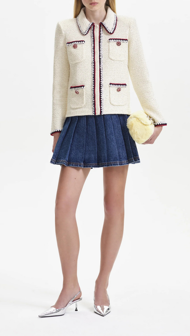 AIIZIE CREAM SEQUIN KNIT CARDIGAN - product image