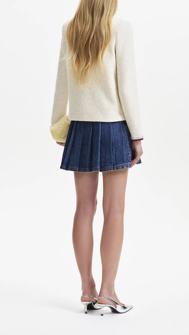 AIIZIE CREAM SEQUIN KNIT CARDIGAN - product image