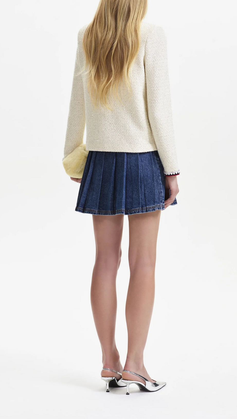 CREAM SEQUIN KNIT CARDIGAN