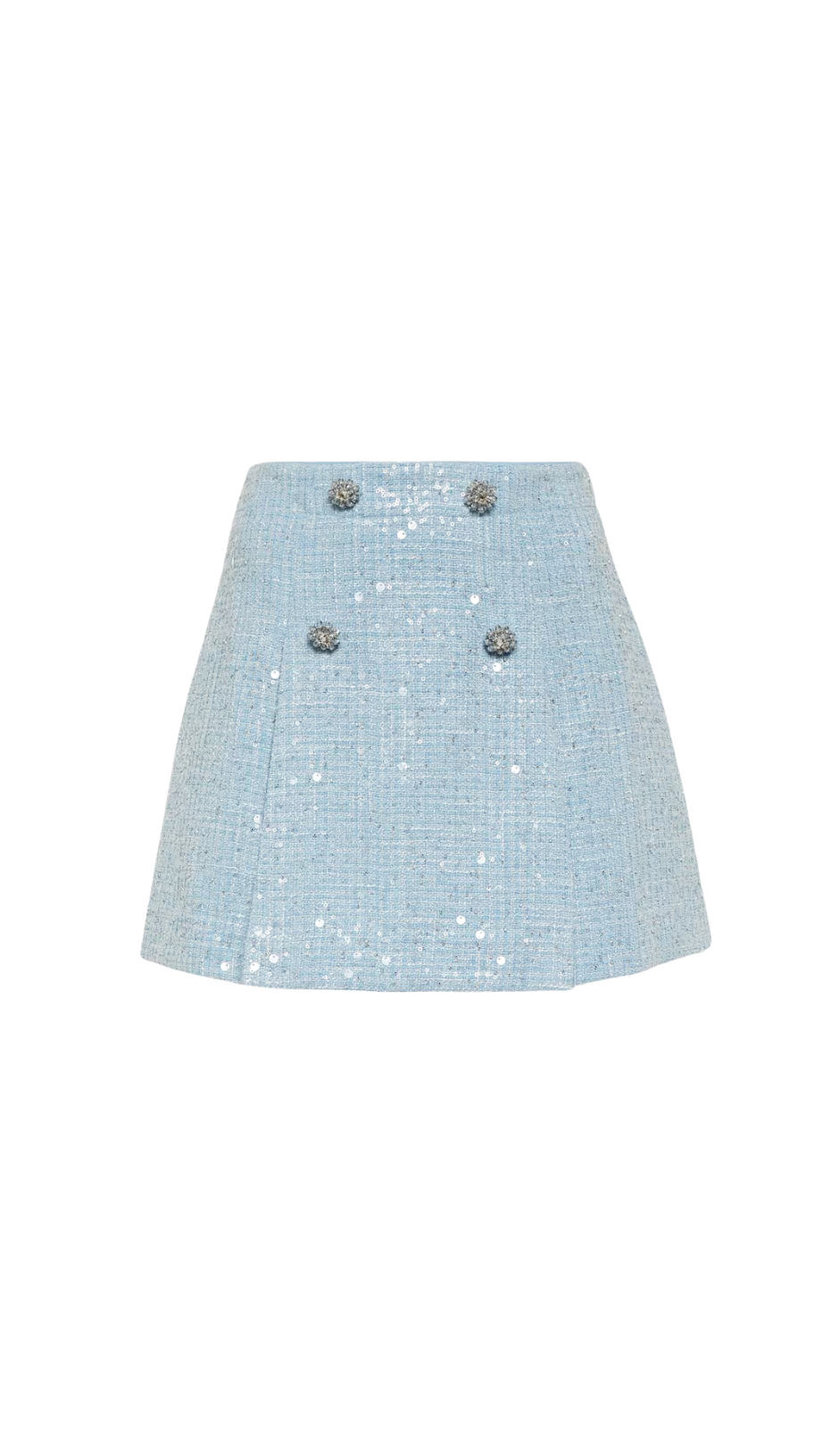 MINIGONNA BOUCLE CON PAILLETTES BLU 