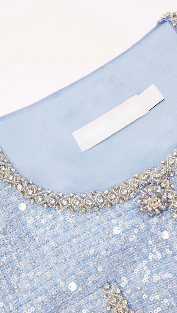 AIIZIE BLUE SEQUIN BOUCLE JACKET - product image