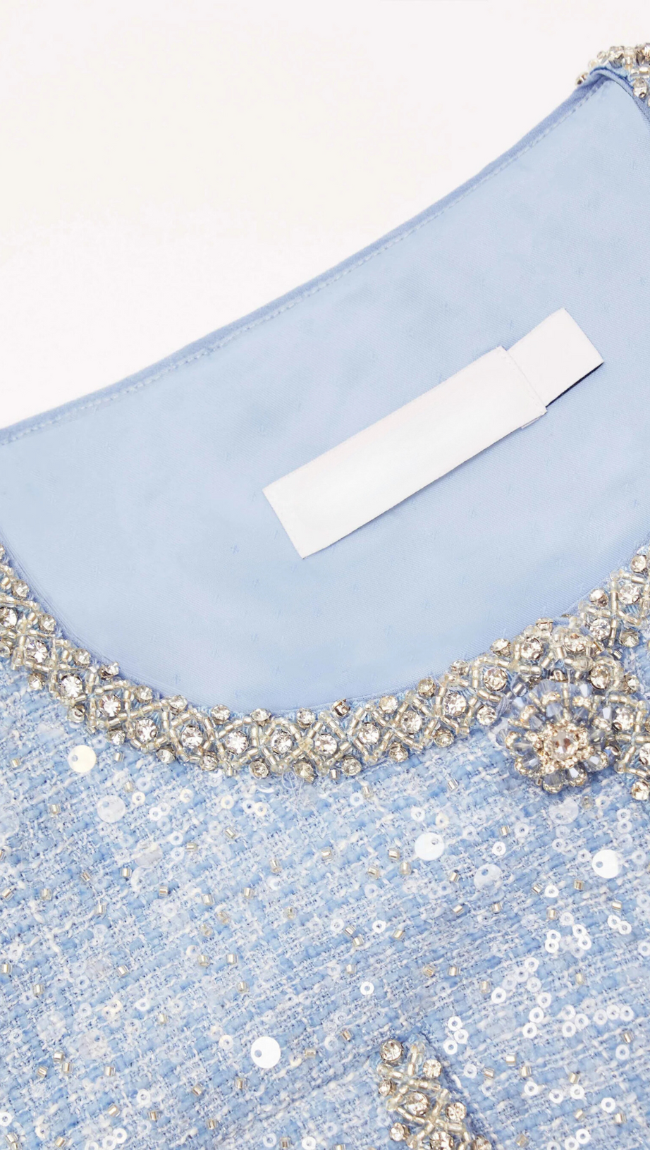 GIACCA BOUCLE CON PAILLETTES BLU 