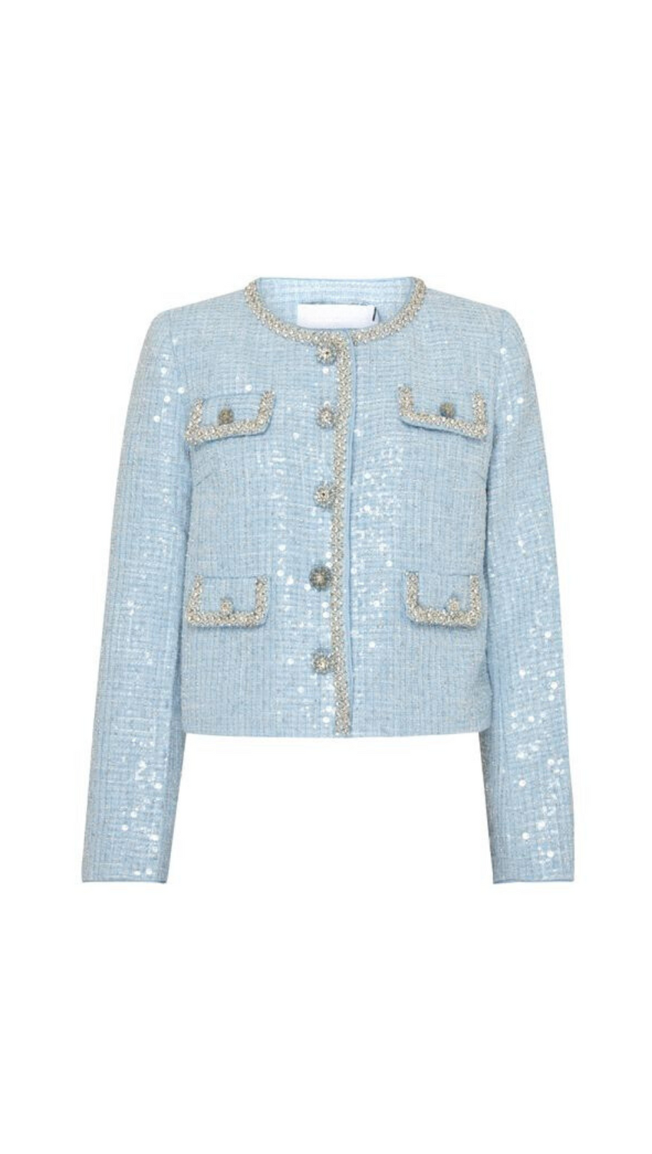 GIACCA BOUCLE CON PAILLETTES BLU 