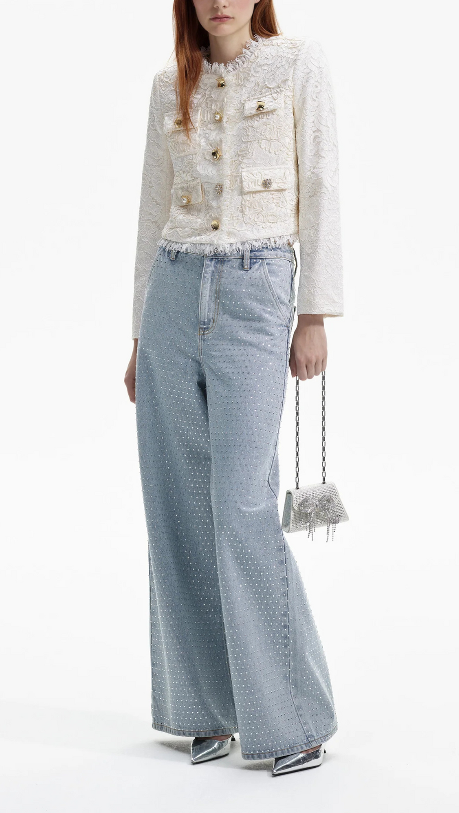 GIACCA IN PIZZO DI CORDINO CREMA 