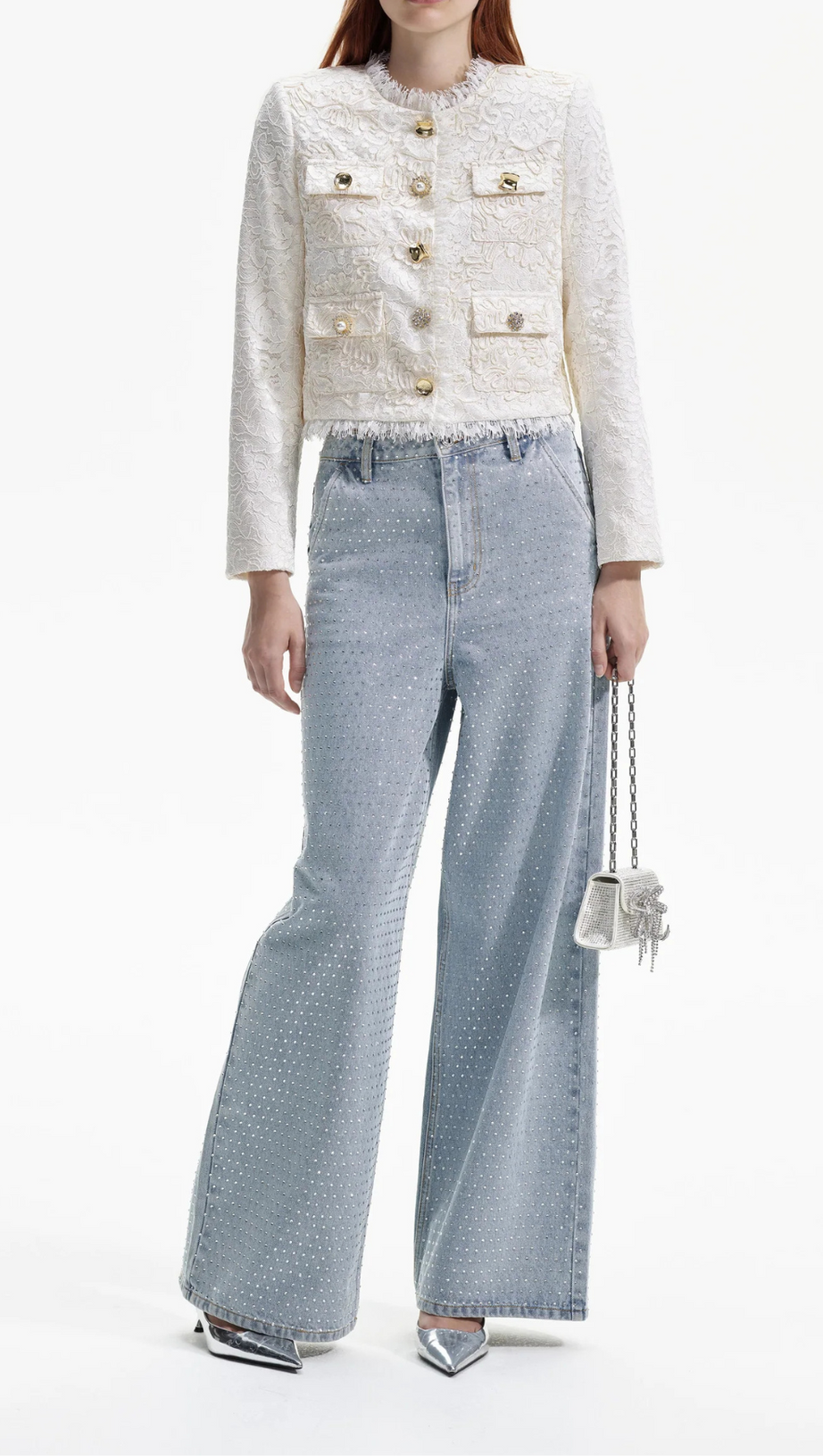 GIACCA IN PIZZO DI CORDINO CREMA 