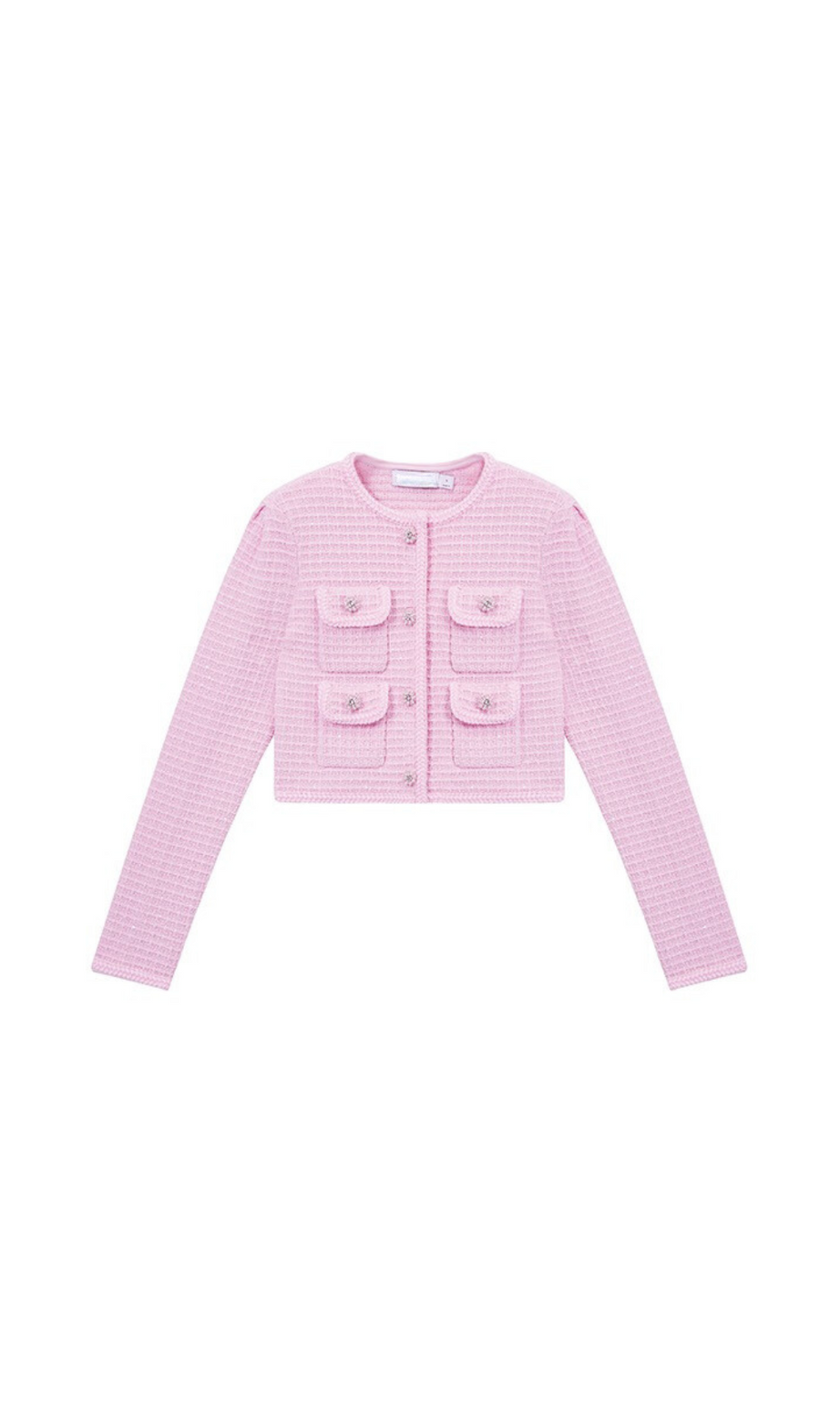 GIACCA IN MAGLIA CON PAILLETTES ROSA 