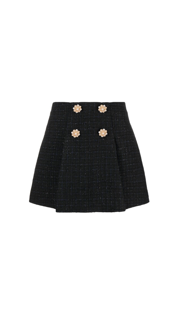 AIIZIE BLACK BOUCLE MINI SKIRT - product image