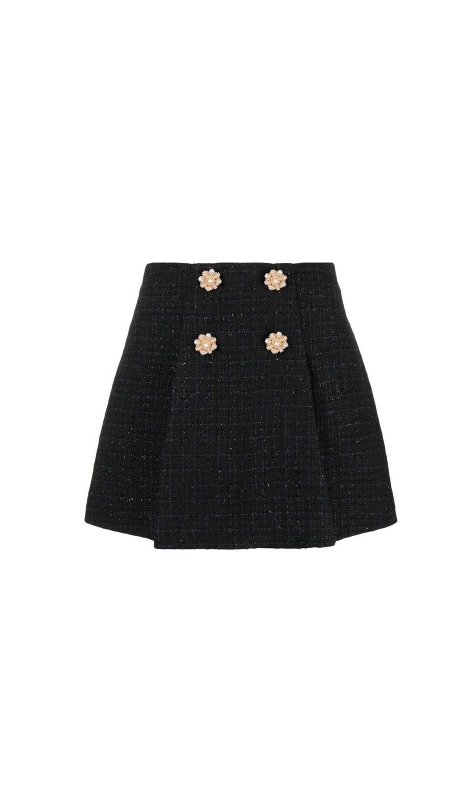 SCHWARZER BOUCLE-MINIROCK 