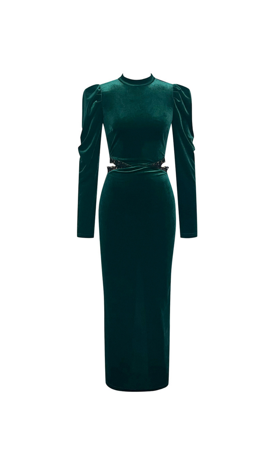 MIDIKLEID AUS PUFFSPITZENSAMT IN GRÜN