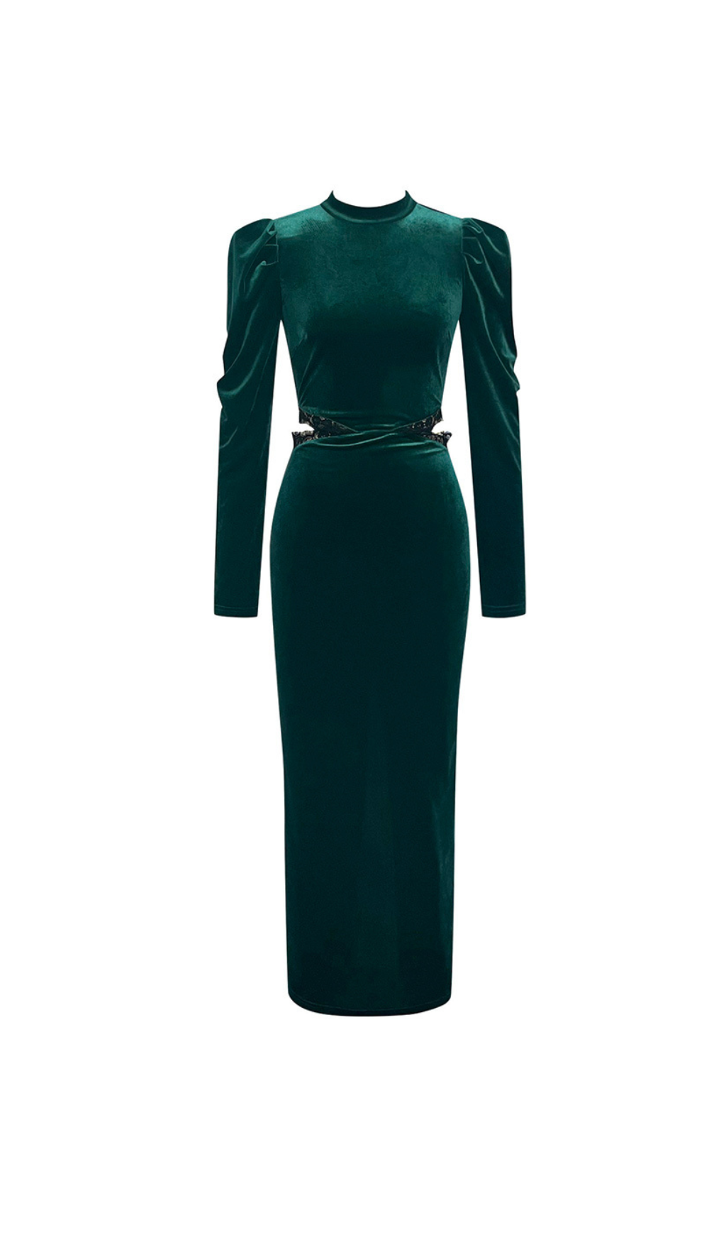 MIDIKLEID AUS PUFFSPITZENSAMT IN GRÜN