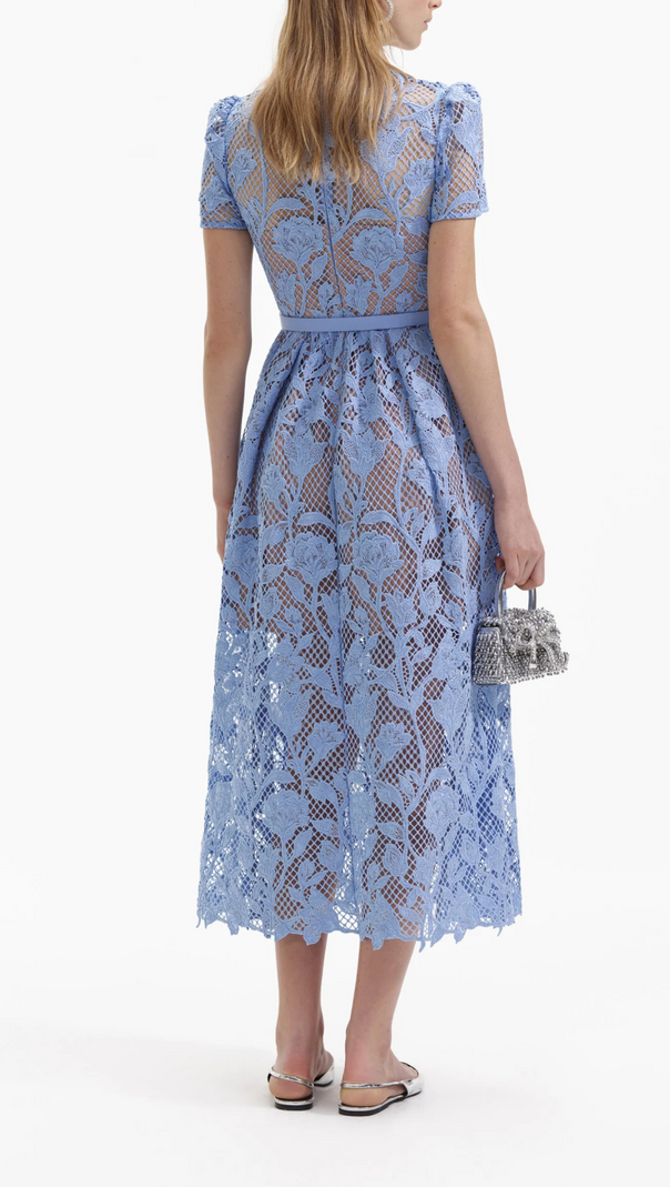 AIIZIE BLUE LILY LACE MIDI DRESS - product image