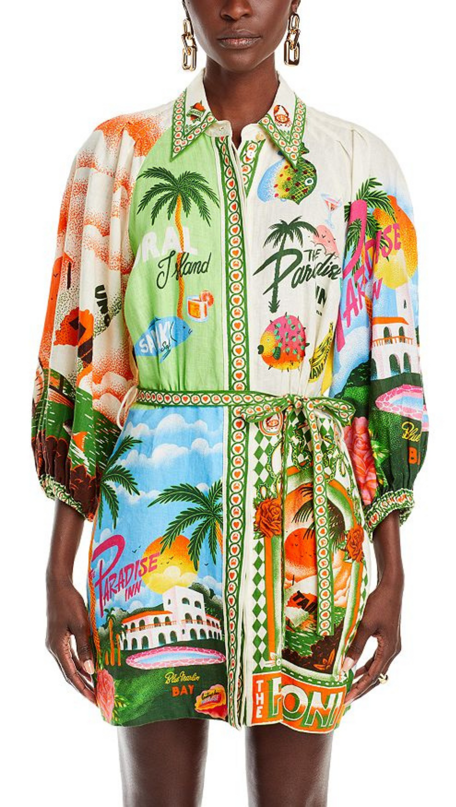 ABITO IN LINO STAMPATO PARADISO 