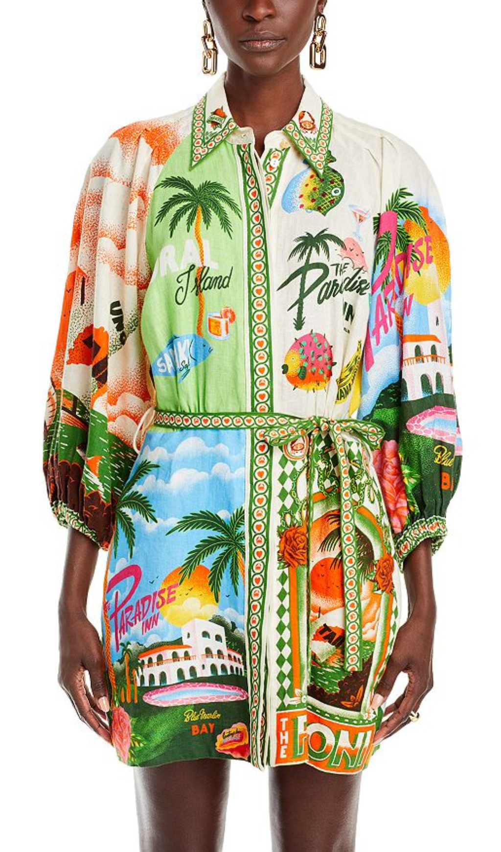 ABITO IN LINO STAMPATO PARADISO 