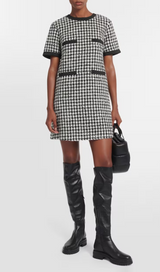 HOUNDSTOOTH TWEED MINI DRESS