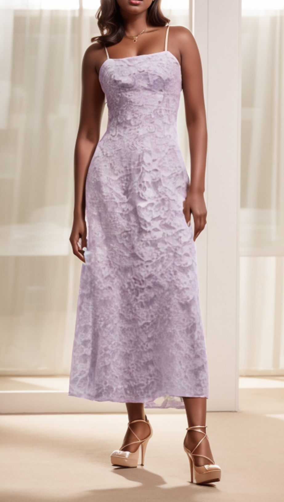 ABITO MIDI IN PIZZO RICAMATO 