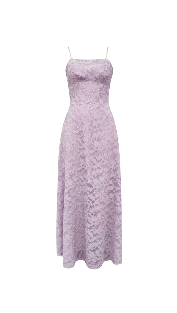 AIIZIE EMBROIDERED LACE MIDI DRESS - product image