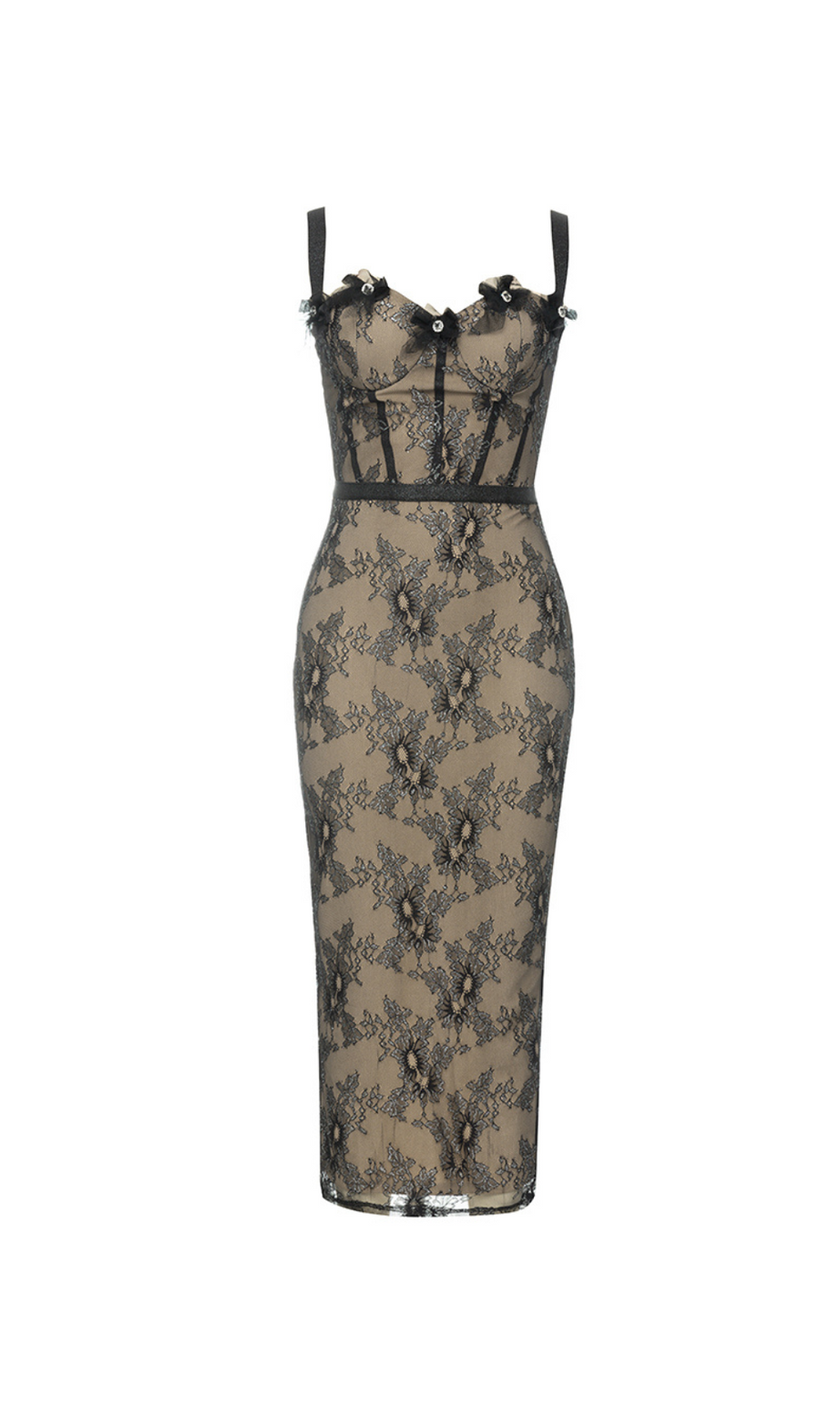 PATCHWORK LACE BANDAGE DRESS