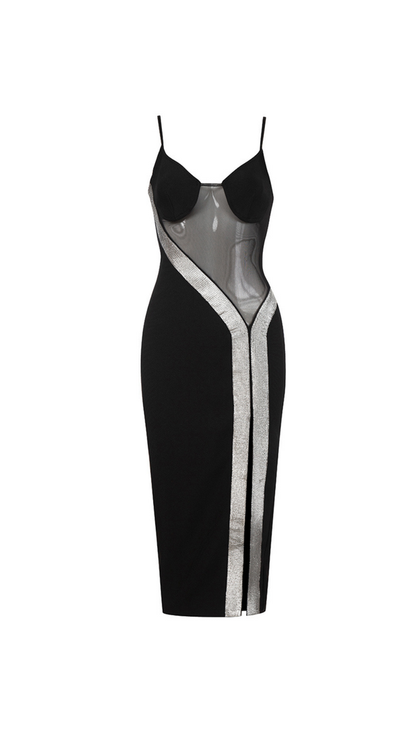 AIIZIE CRYSTAL NET MIDI DRESS - product image
