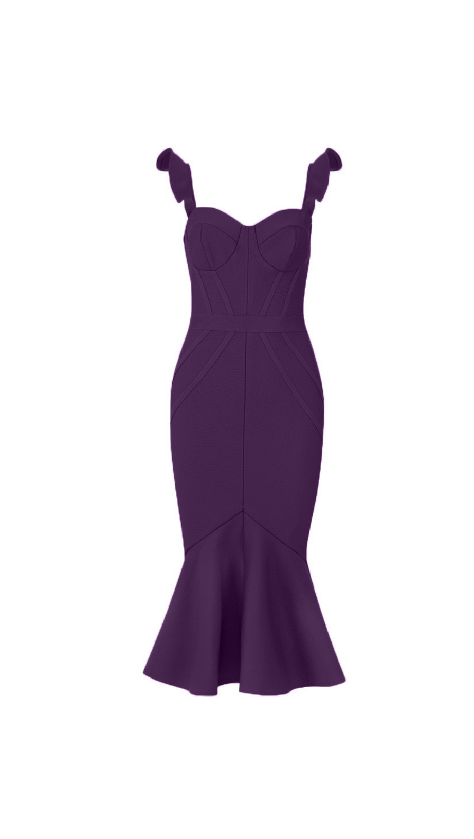 RUFFLE TRIM MERMAID HEM DRESS