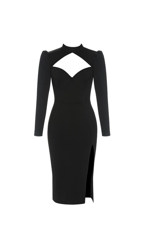 AIIZIE CUT OUT FRONT SPLIT THIGH BANDAGE DRESS - product image