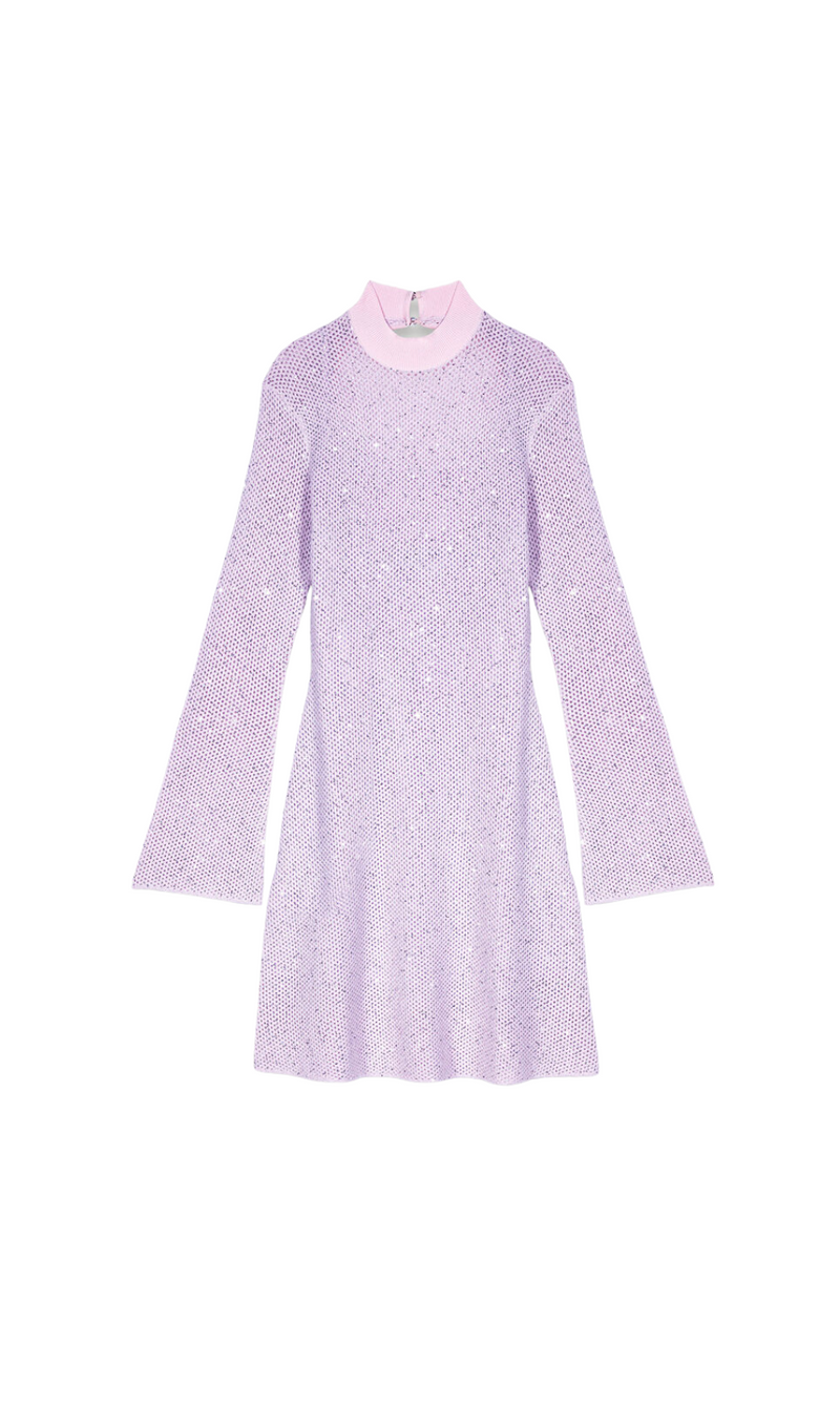 RAVILLY SEQUINED OPEN KNIT DRESS