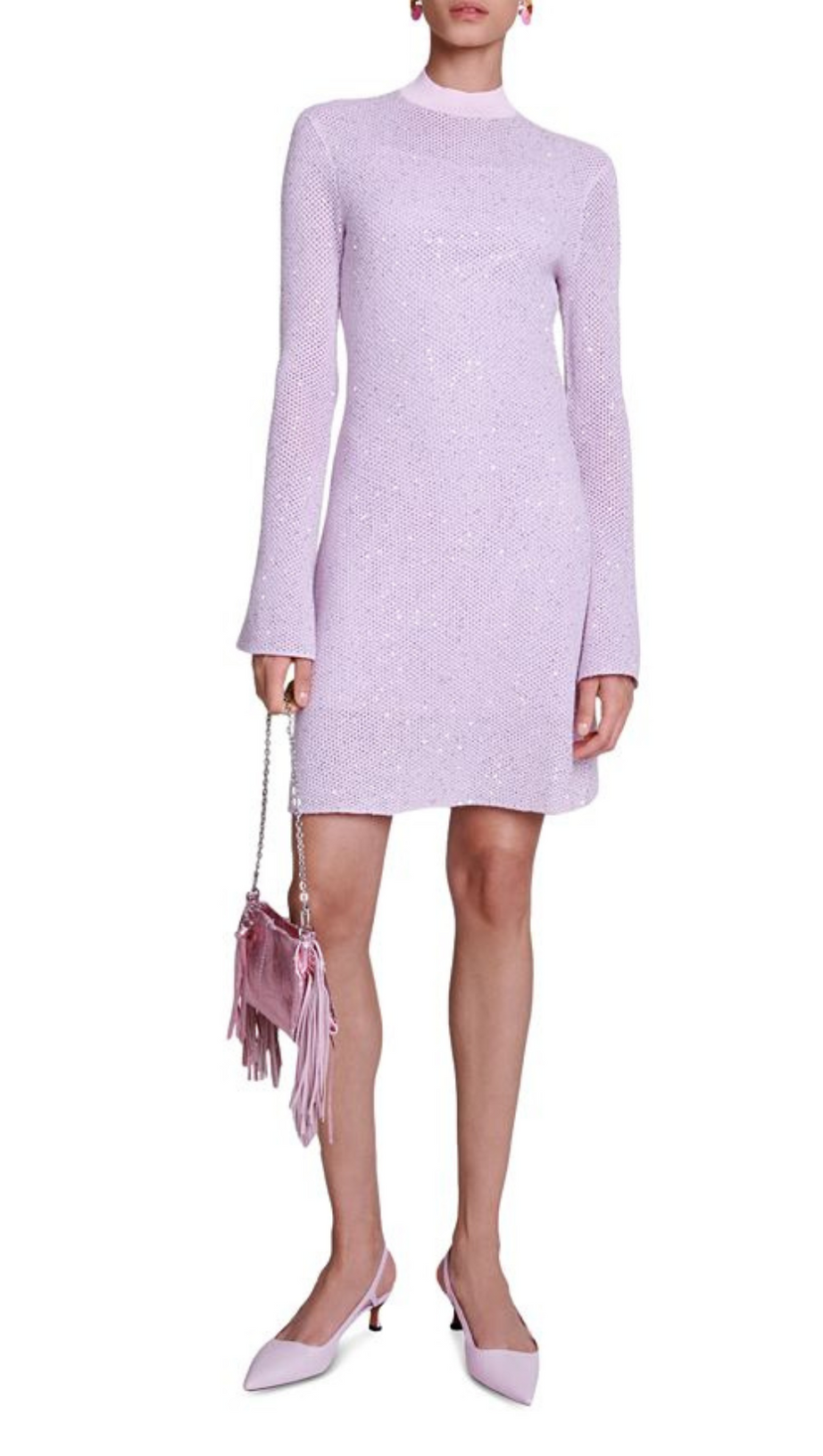 RAVILLY SEQUINED OPEN KNIT DRESS