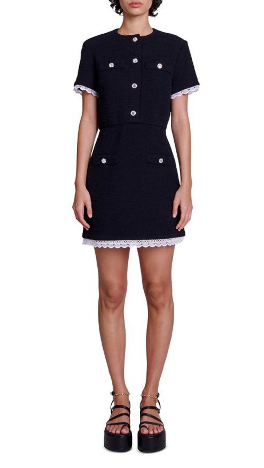 RAMISIA TWEED SHORT SLEEVE DRESS