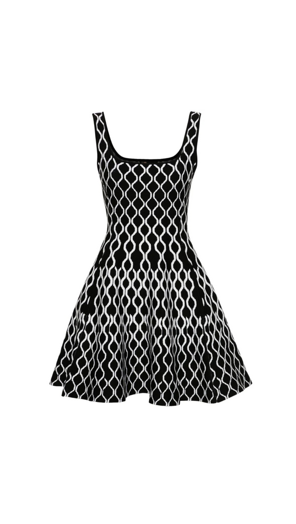 AIIZIE RUSSEL GRAPHIC KNIT SKATER DRESS - product image