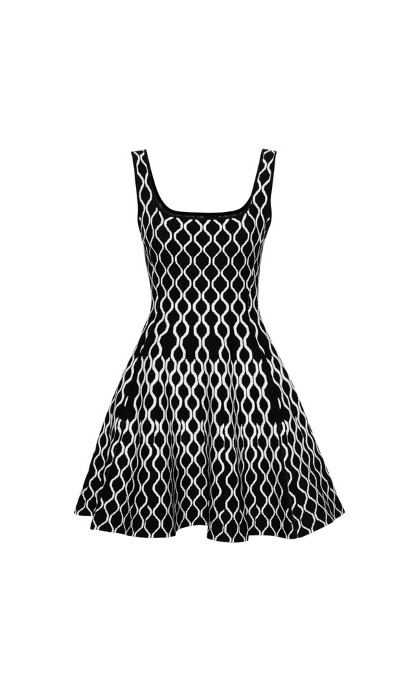 RUSSEL GRAPHIC KNIT SKATER DRESS