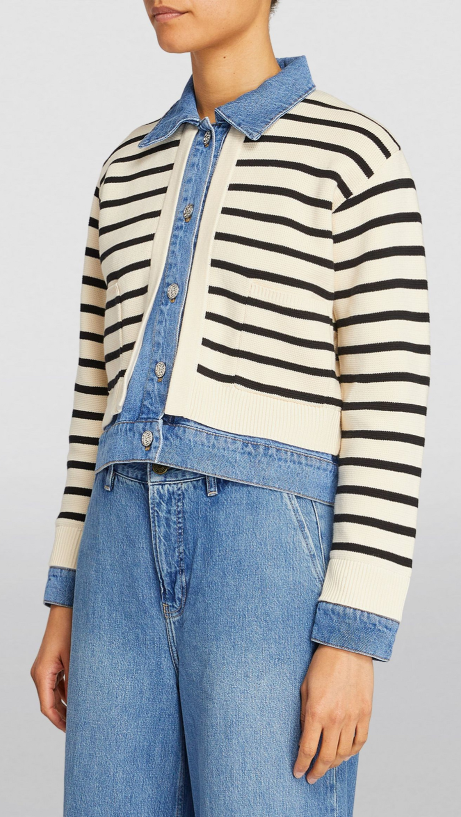 CARDIGAN A RIGHE CON LOOK A STRATI 