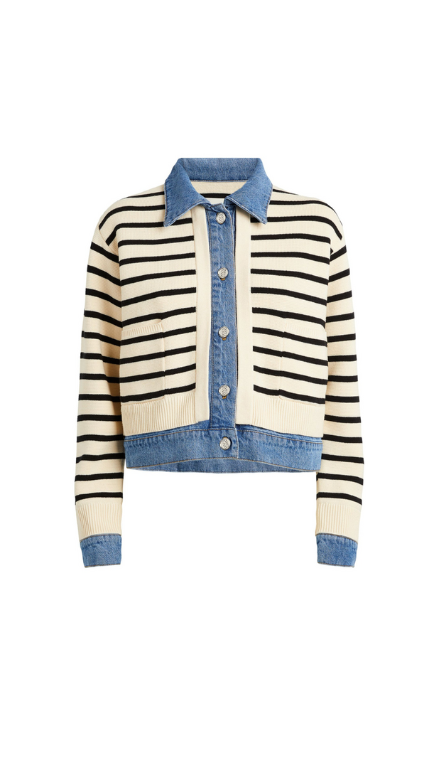 AIIZIE LAYERED LOOK STRIPED CARDIGAN - product image